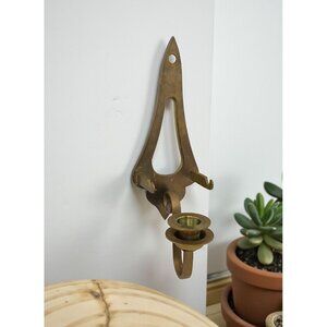 vintage solid brass wall mount candle sconce